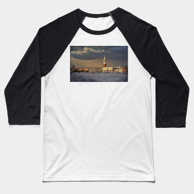 St Marks Campanile under a Stormy Sky Baseball T-Shirt by IanWL